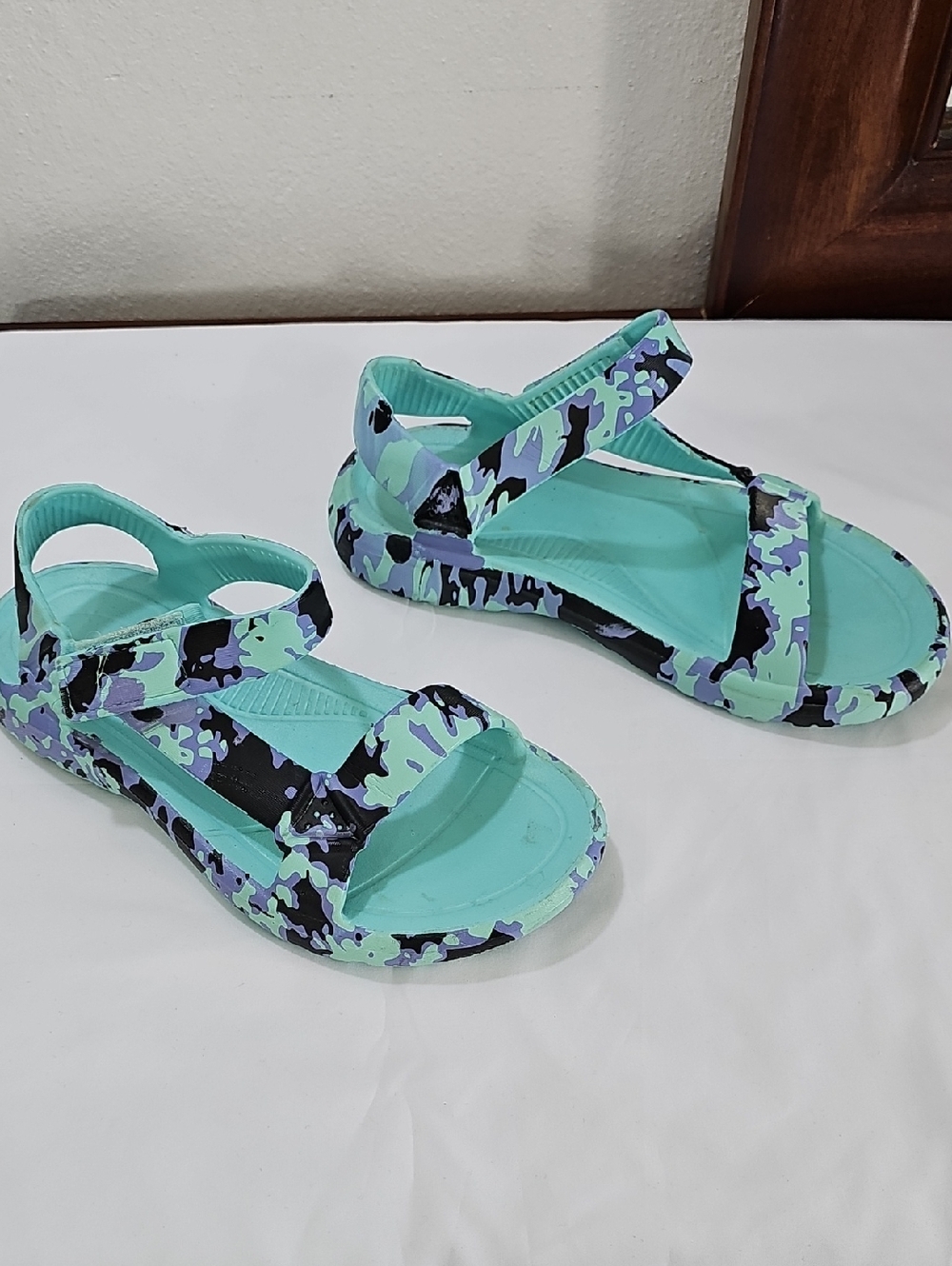 Ocean + Coast Minty Aqua Tie Dye Sandals Size 8 Womens Brands - Picture 6 of 14